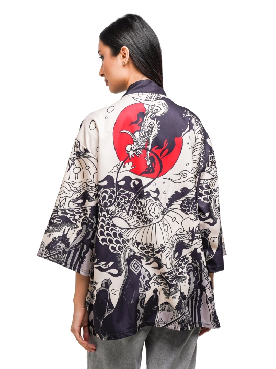 Kimono Haori ko'ylagi, uniseks, sharqona uslubda, turli bosma bilan - 