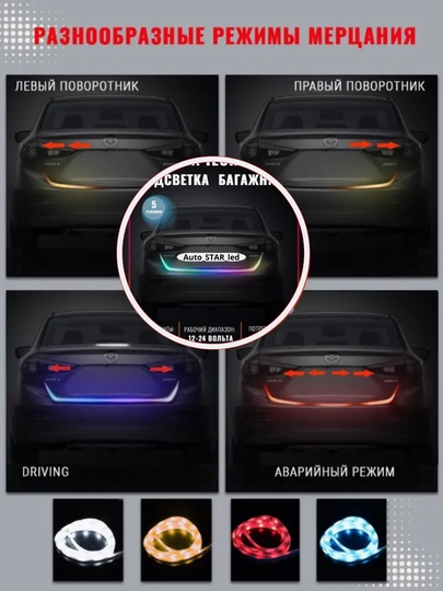 Подсветка багажника светодиодная, 120 см — STARLED-BAGA120