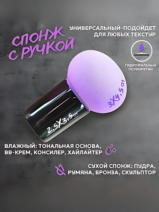 Набор косметических губок 4 в 1, с дорожным футляром