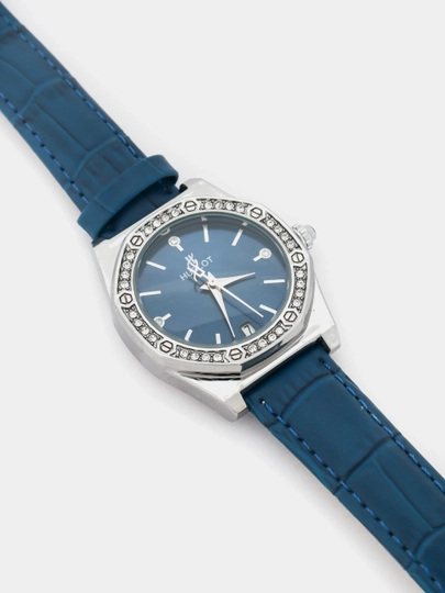 Женские наручные часы Hublot в коробке, подходящие к любому стилю — LWATCHS-50W0013-СИНИЙ