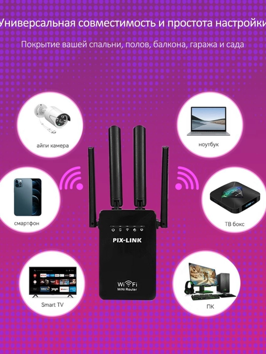 Усилитель сигнала WiFi, мини роутер, репитер для дома, 3 в 1