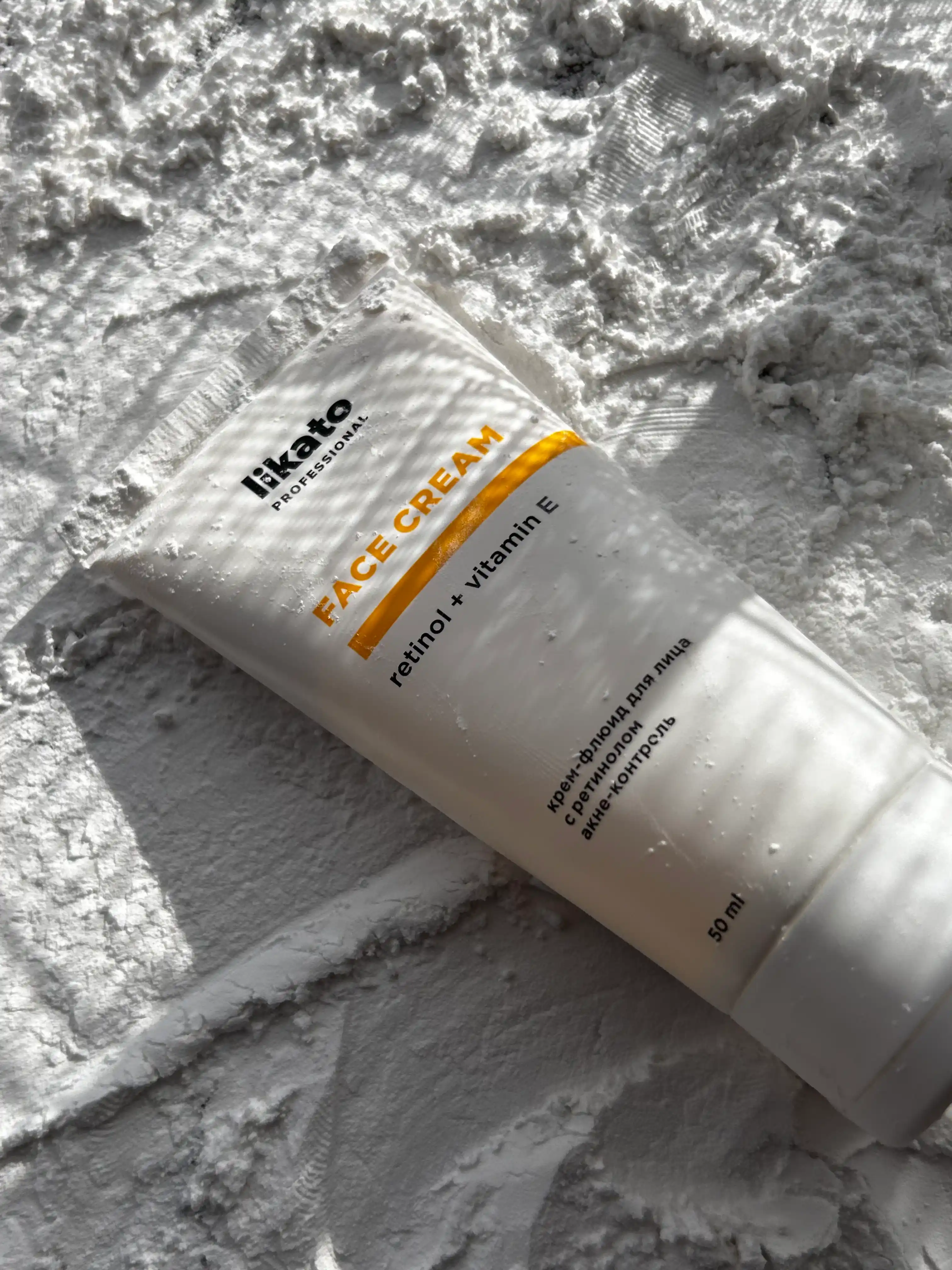 Retinol akne nazorati bilan yuz kremi suyuqligi Likato, vitamin E, yuz terisi uchun, 50 ml