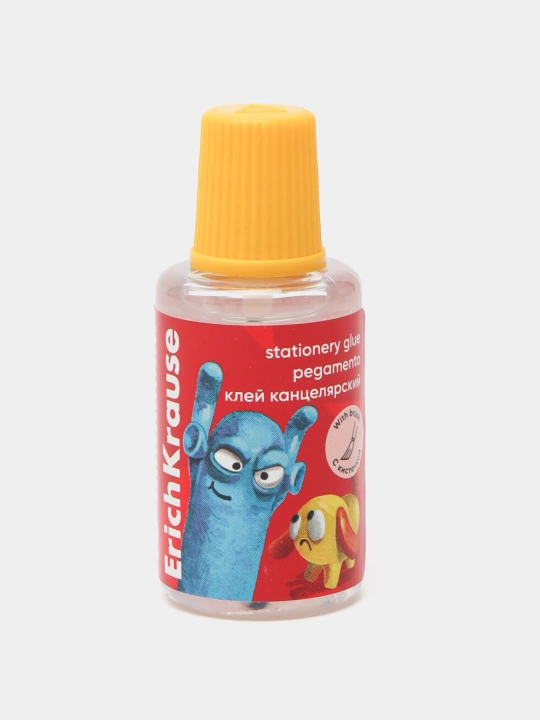 Клей канцелярский ErichKrause EasyStick Jolly Friends, с кисточкой, 20 мл, ассорти 61287