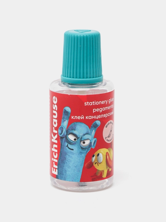 Клей канцелярский ErichKrause EasyStick Jolly Friends, с кисточкой, 20 мл, ассорти 61287