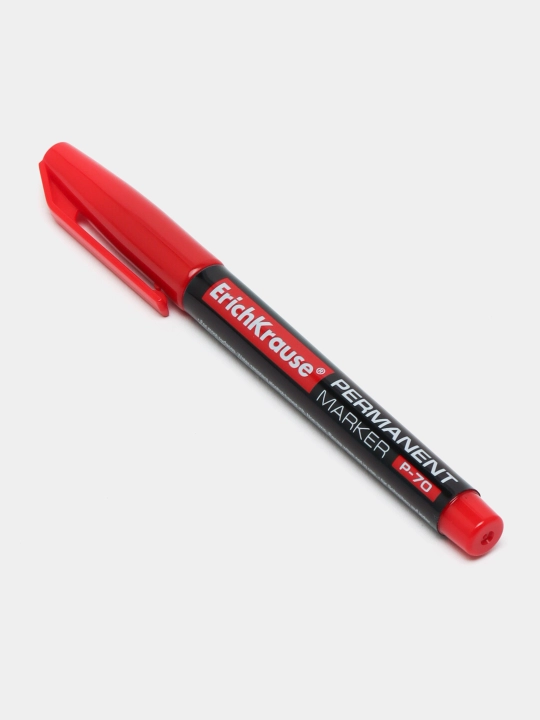 Permament marker ErichKrause P-70, siyoh rangi qizil (qutida 12 dona.) 37075