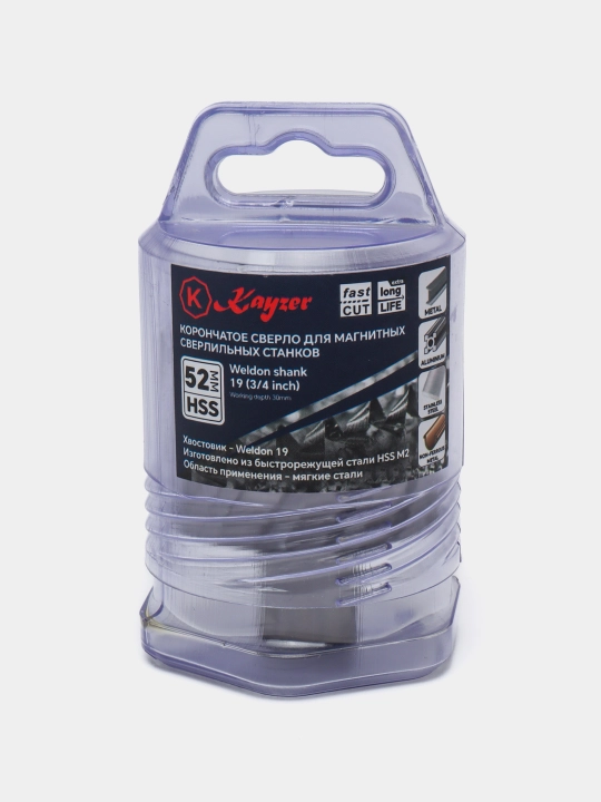 Magnit burg'ulash mashinalari uchun yadroli parma 52 mm, HSS Kayzer - 
