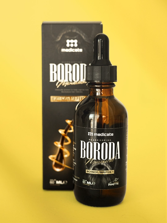 BORODA soqol o'stirish uchun vosita minoksidil 5%, 60 ml + pipetka, 1 ml - 