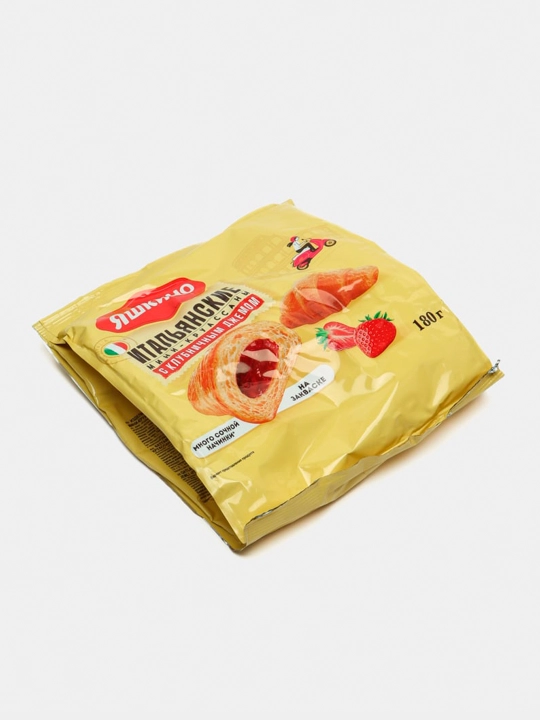 Mini kruasanlar Yashkino, qulupnayli murabbo 180 g