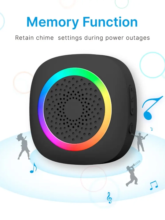 Simsiz qayta zaryadlanuvchi eshik qo'ng'irog'i, LED RL-3995 bilan