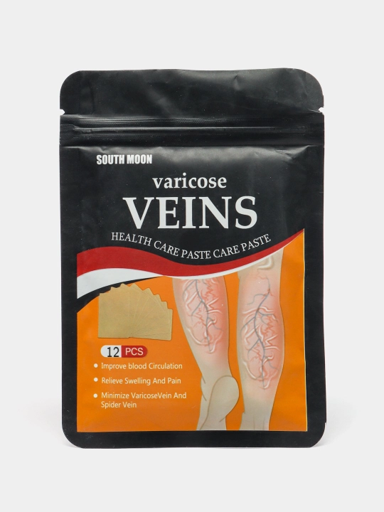 Varikoz tomirlaridan oyoqlar uchun Veins, og'riq qoldiruvchi plastirlar, 12 dona