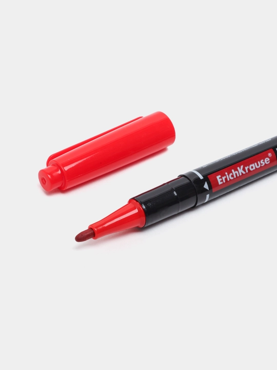 Ikki tomonli doimiy marker ErichKrause Double P-80, siyoh rangi qizil 48185