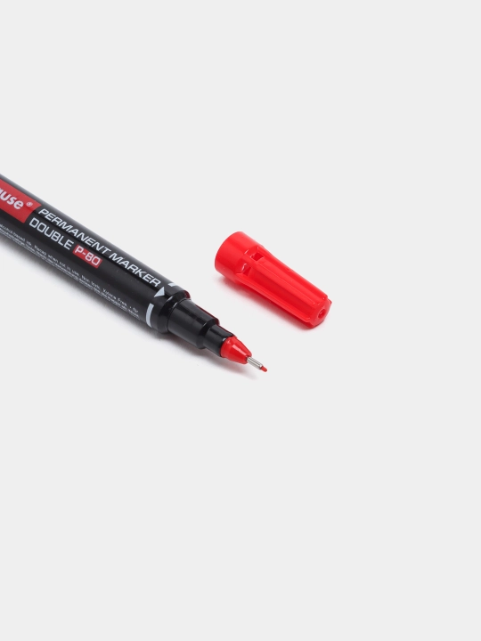 Ikki tomonli doimiy marker ErichKrause Double P-80, siyoh rangi qizil 48185