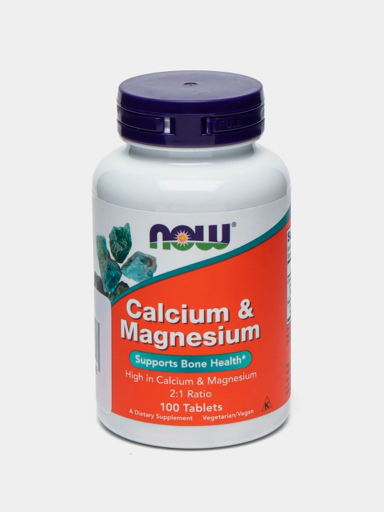 Kalsiy va Magniy NOW Foods 500/250mg, 100 tabletka, Halol