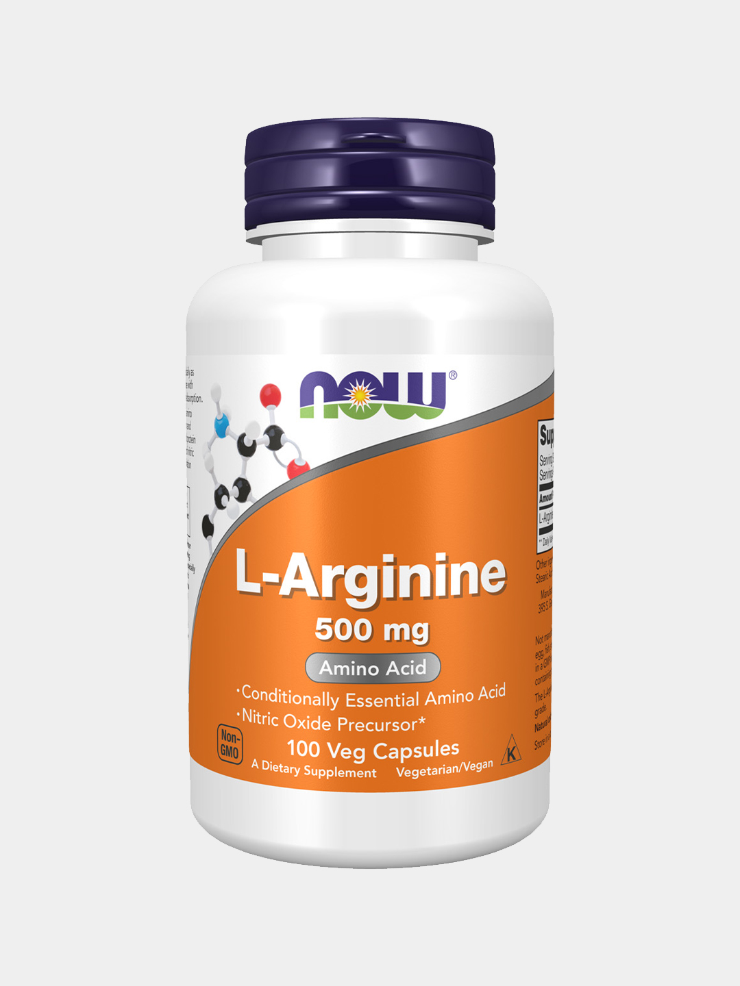 Now Foods, L-аргинин, 500 мг 100 капсул, Халяль