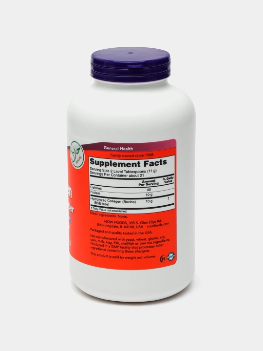Now Foods kollagen peptidlari kukun shaklida, 8 unsiya