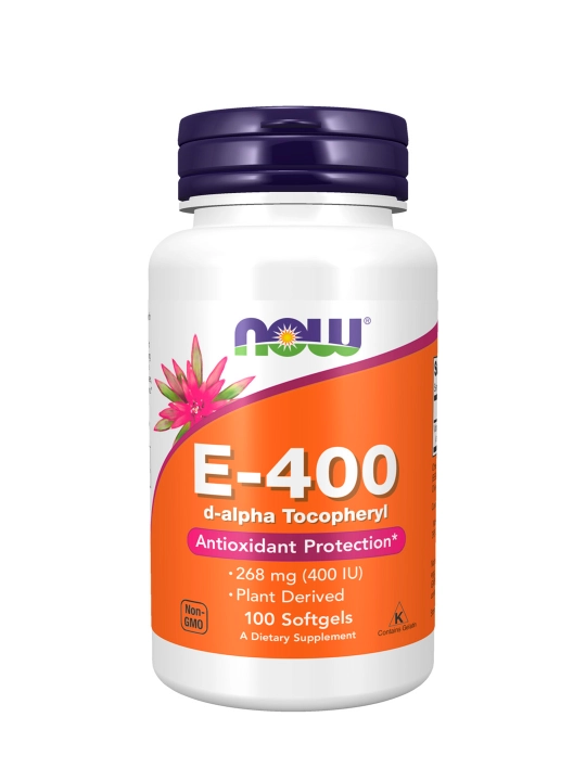 Vitamin E  NOW Foods, 400 ME, D-Alpha Tokoferil, 100 kapsula, Halol