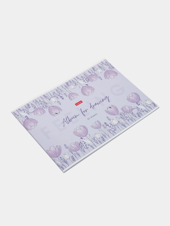 Альбом для рисования Hatber Wonderful Flowers на скобе, 32А 4тВ, А4ф, 32 листа