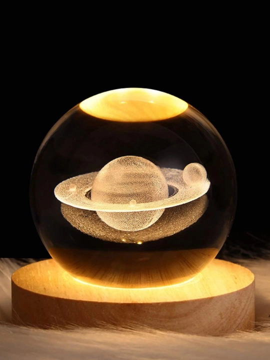 Хрустальный шар-ночник 3D, антистресс, настольный стеклянный светильник, 6 см