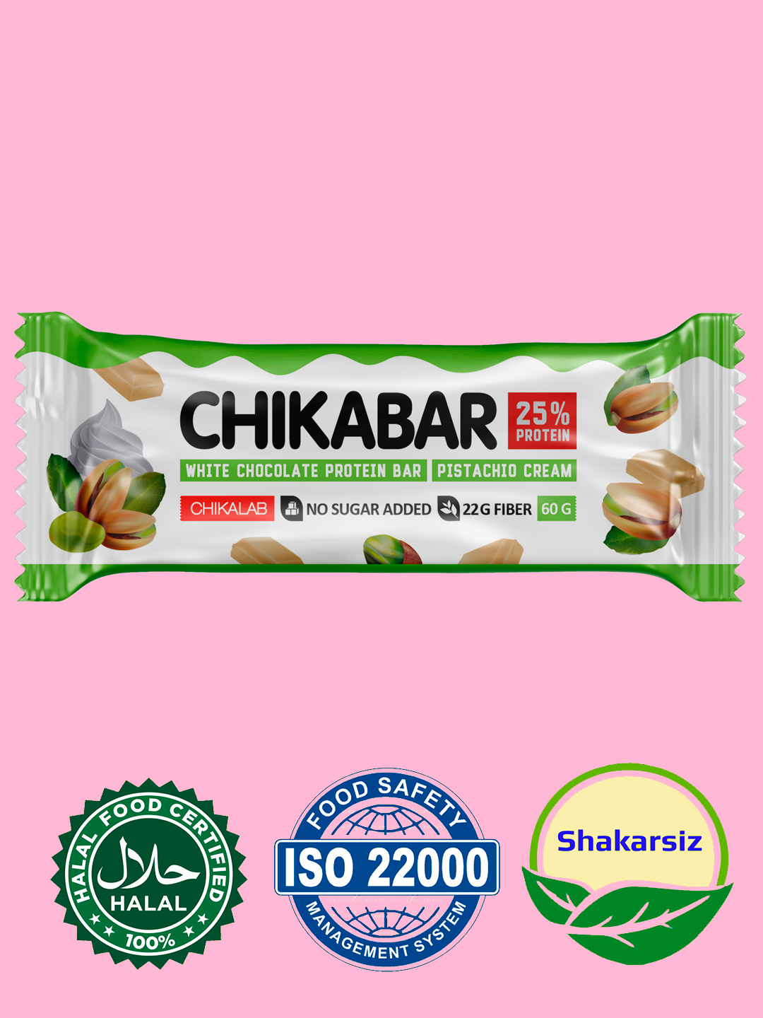 Батончик без сахара Chikalab с начинкой Фисташковый крем, 60 г купить ...