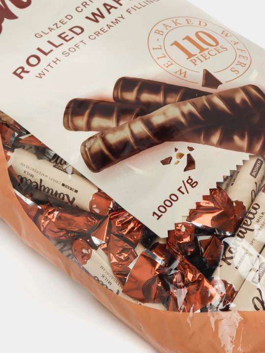 Vafli trubochkalar Roshen Konafetto Bianco, 1 kg