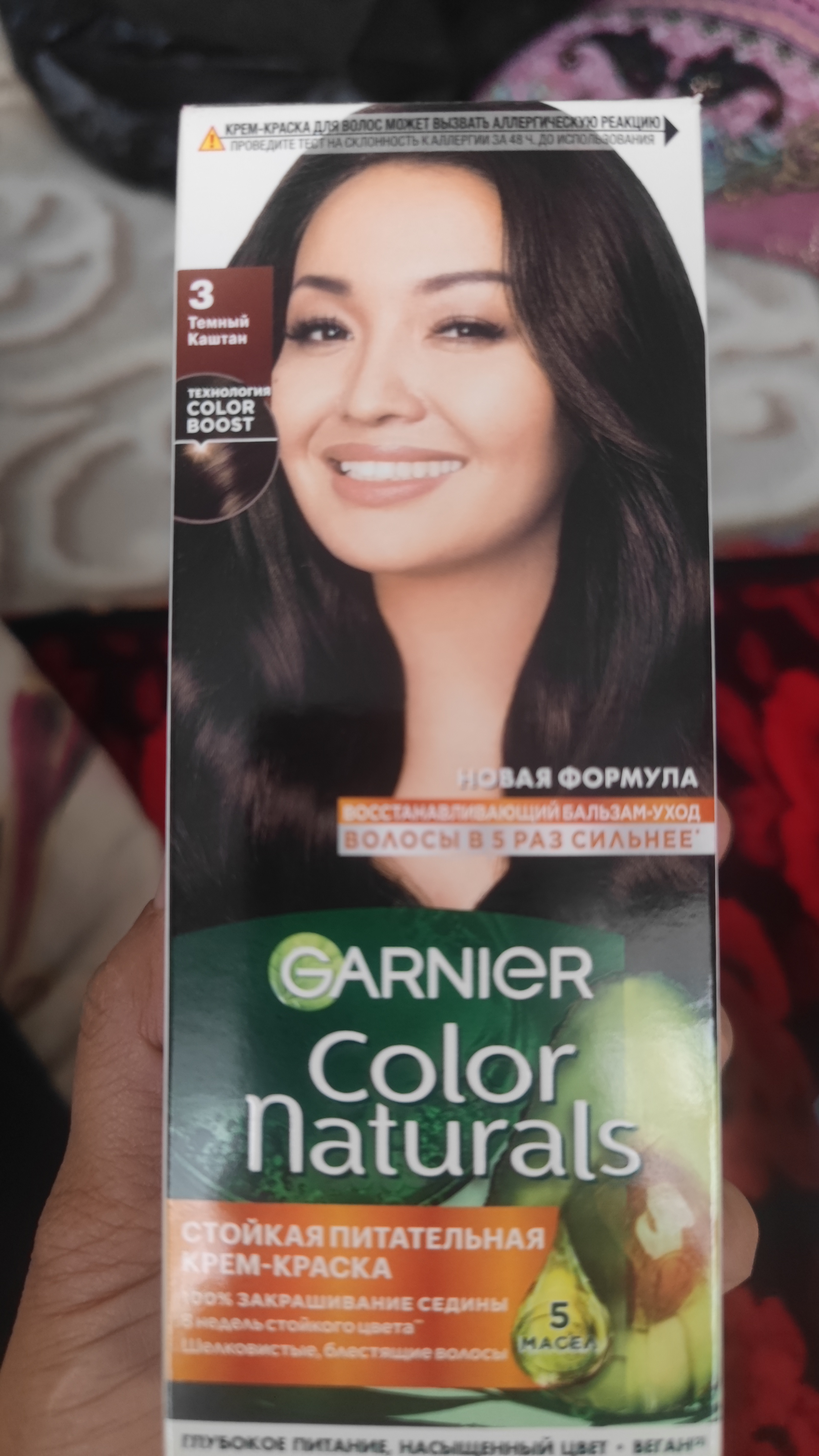 Garnier "Color Naturals" soch uchun chidamli to‘yimli bo‘yoq kremi, 3 Tem.kashtan