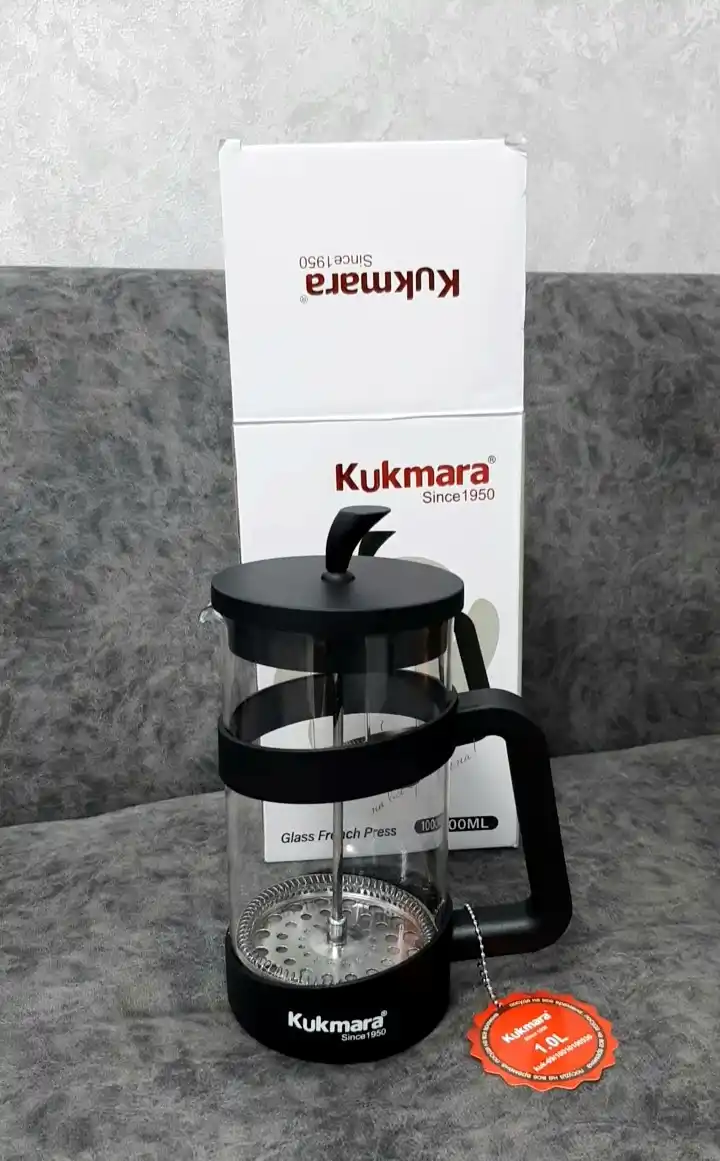 Чайник French Press Kukmara, 1 л — стеклянный, с фильтром из нержавеющей стали