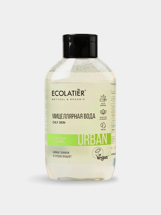 Miselyar suv makyaj tozalash uchun, yuz va bo'yin terisini tozalash uchun, Ecolatier