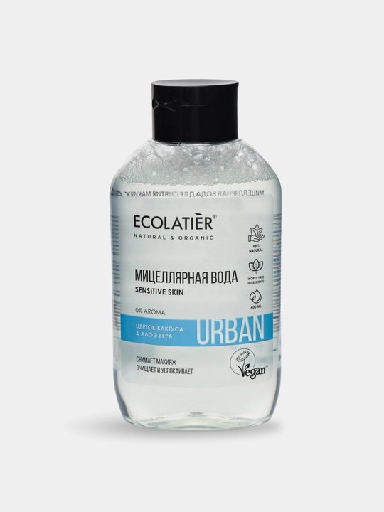 Miselyar suv makyaj tozalash uchun, yuz va bo'yin terisini tozalash uchun, Ecolatier
