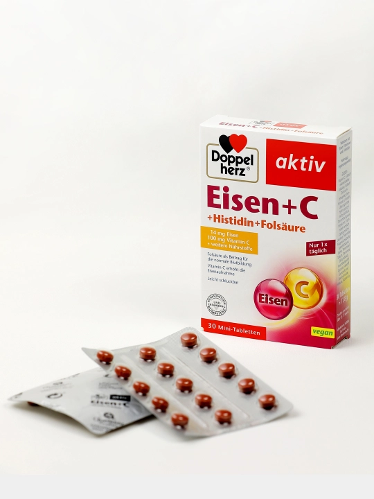 Doppelgerz Aktiv Temir moddasi + C + gistidin + foliy kislotasi tabletkalar №30