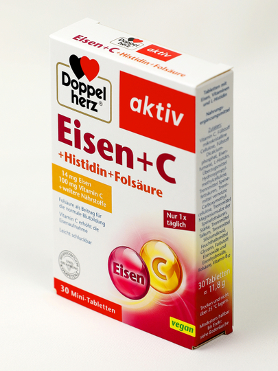 Doppelgerz Aktiv Temir moddasi + C + gistidin + foliy kislotasi tabletkalar №30