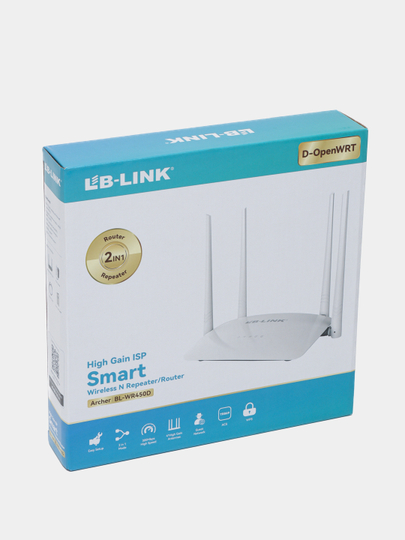Wi-Fi роутер беспроводной LB-LINK BLWR450D, 300 Мбит/,3в1 точка доступа, усилитель сигнала