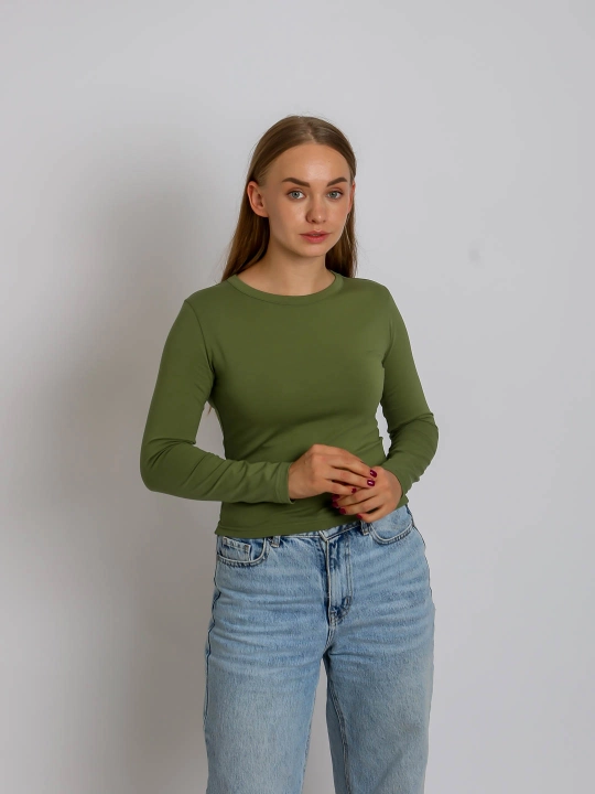 Лонгслив Slim Fit, мягкий стрейчевый трикотаж