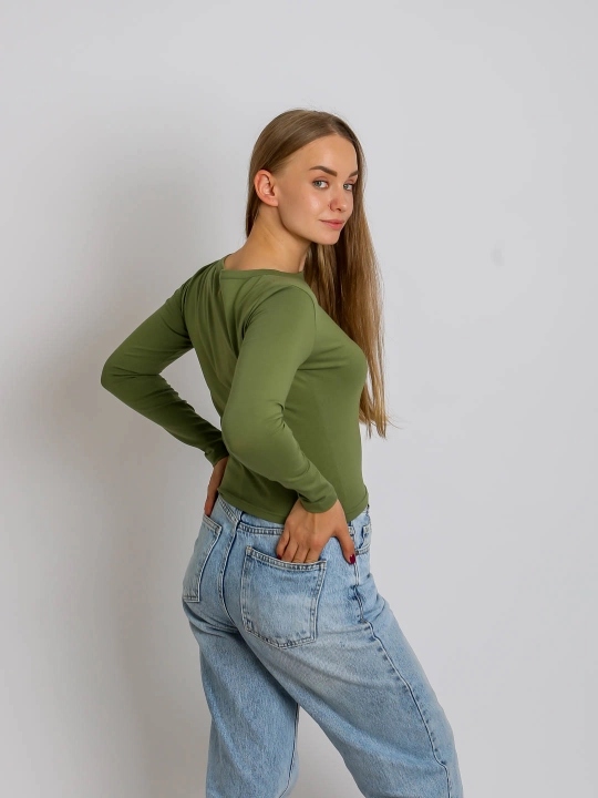 Лонгслив Slim Fit, мягкий стрейчевый трикотаж