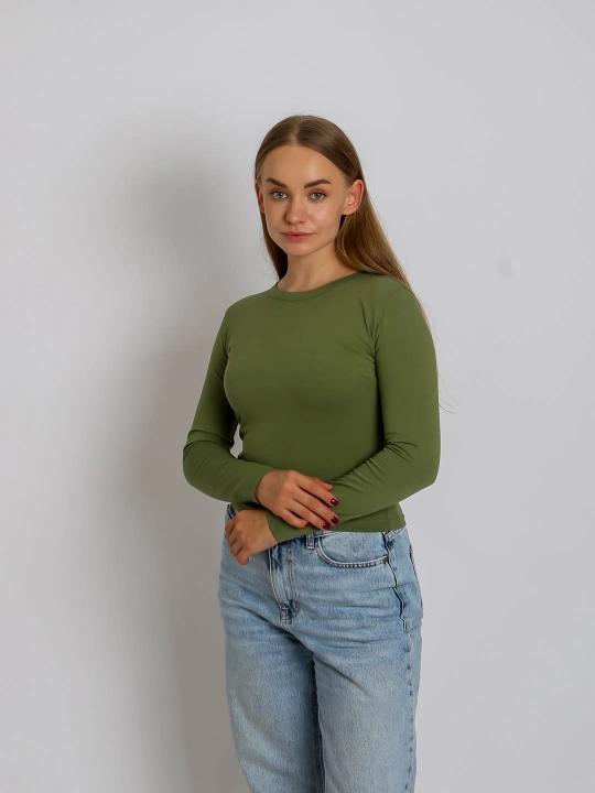 Лонгслив Slim Fit, мягкий стрейчевый трикотаж