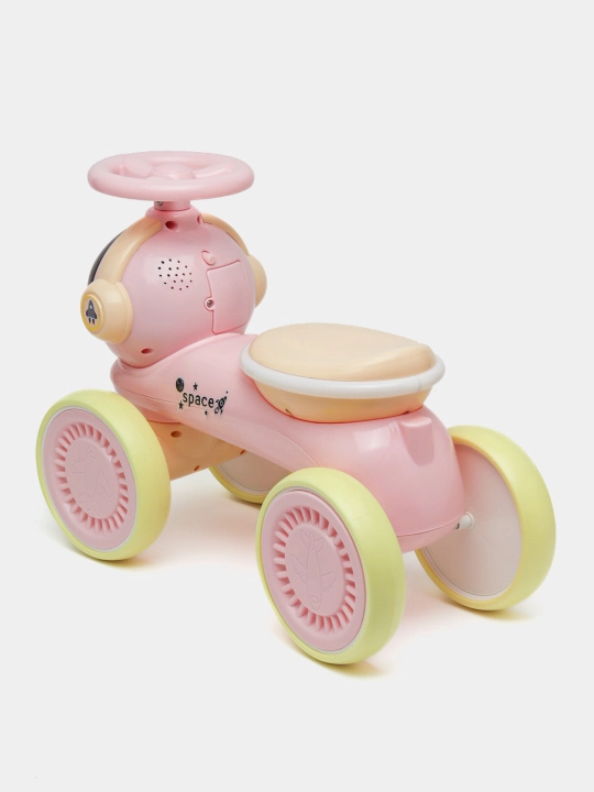 Bolalar to‘rt g‘ildirakli muvozanatlovchi velosipedi, pedalsiz, tolokar, aravacha