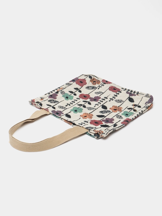 Sumka shopper sayohat va ish uchun, katta hajmli, yelkama, matoli