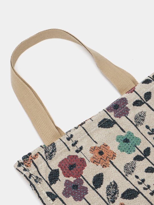 Sumka shopper sayohat va ish uchun, katta hajmli, yelkama, matoli