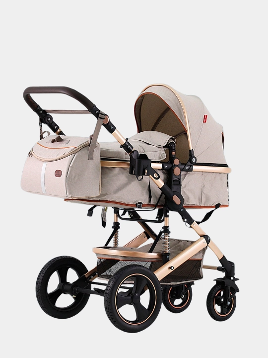 Transformer bolalar aravachasi, butun mavsum, sumka, qo'lqop, matras bilan, 2 tasi 1 da
