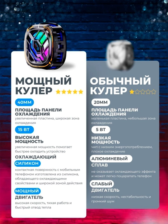 Кулер для телефона, для игр в PUBG, WOT, COD и другие, бесшумные, USB