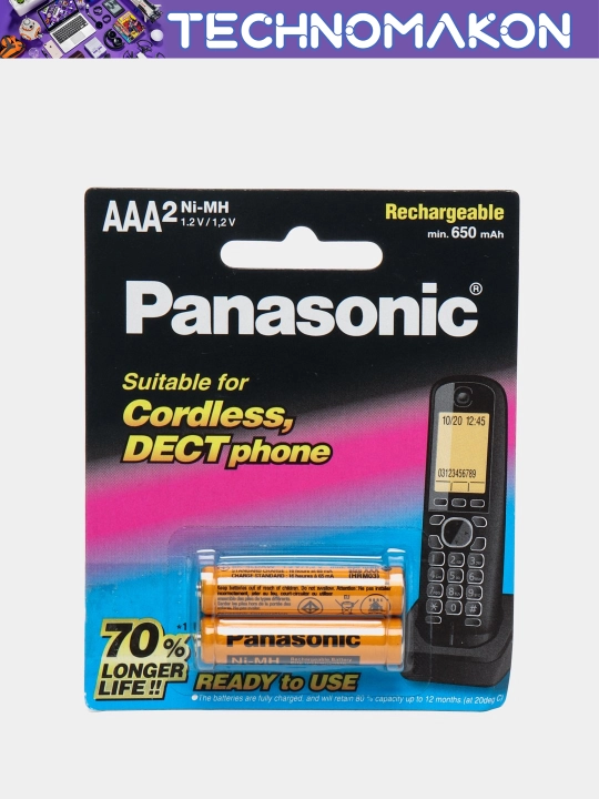 Заряжаемые батарейки Panasonic AAA 830 мА/ч, аккумулятор для радиотелефона