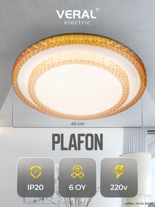 LED qandil plafon, shift chiroq, 40 sm, yotoqxona, yashash xonasi, oshxona uchun - 