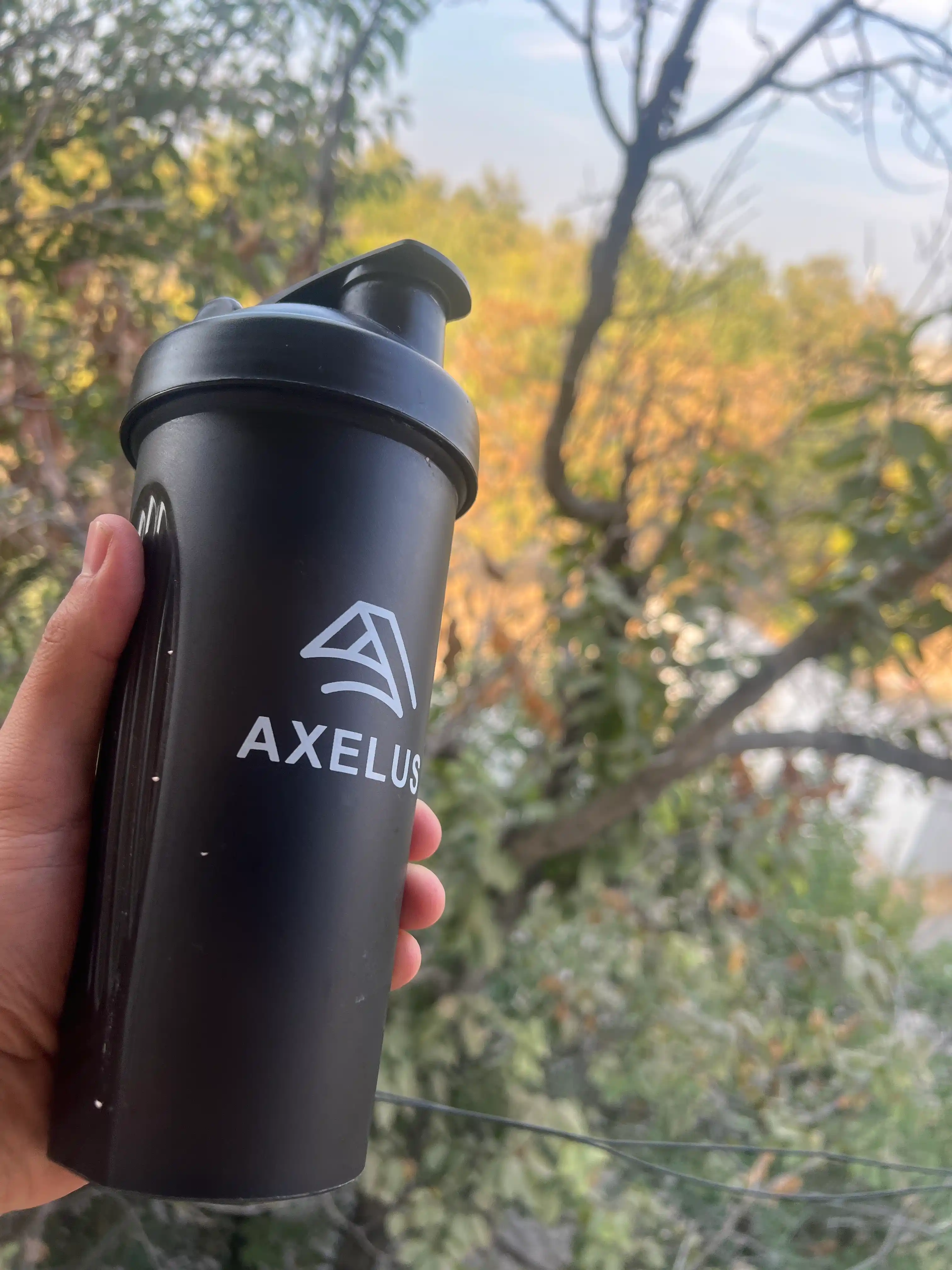 Axelus sport Shaker proteinli ichimliklar uchun, suv shishasi, 600 ml