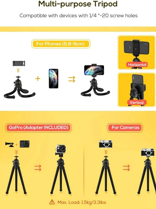 Настольный штатив Jmary MT-25, мини - трипод, для телефона, фотоаппарата