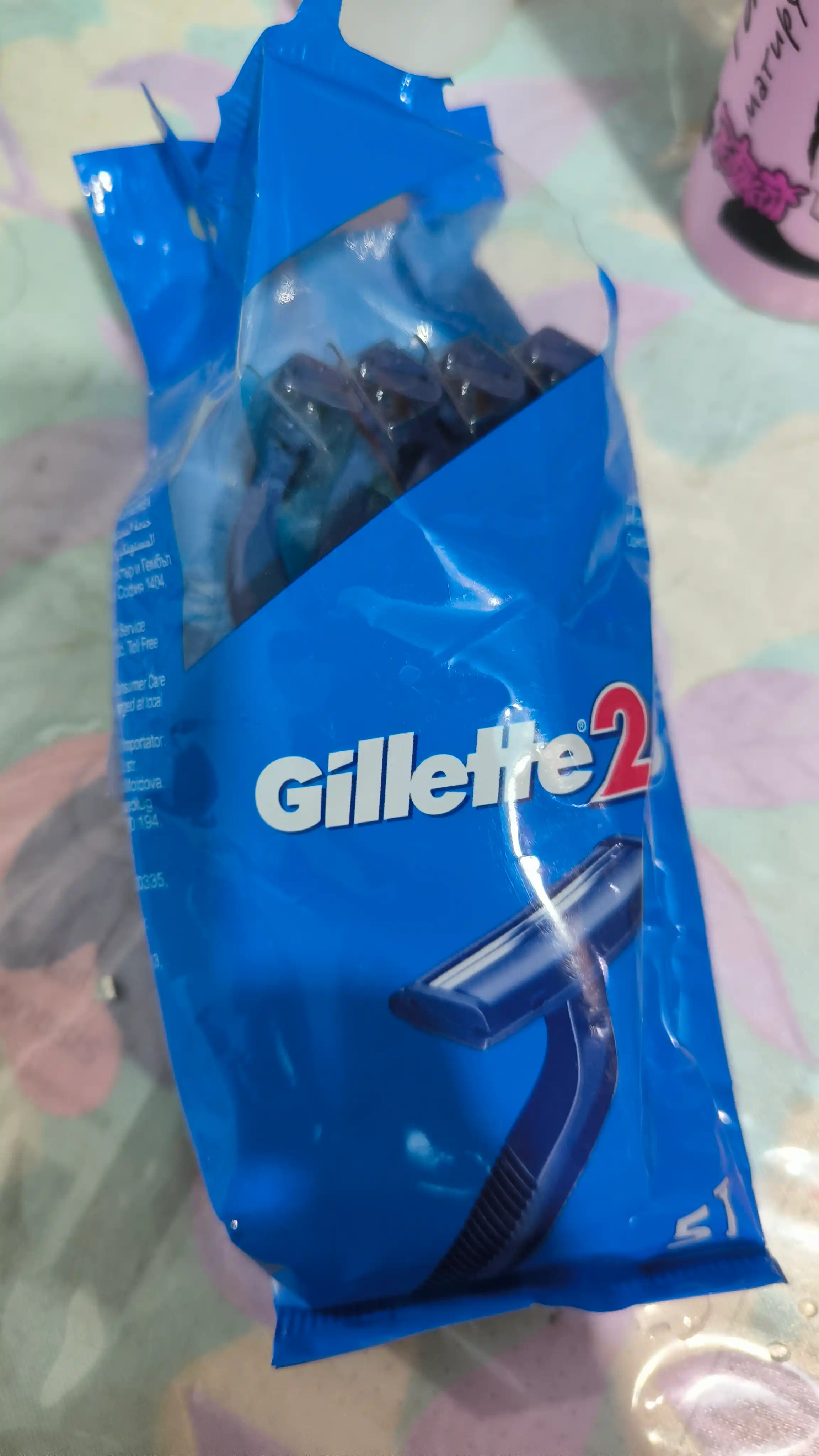 Gillette Одноразовая Мужская Бритва Gillette2, с 2 лезвиями, 5шт, фиксированная головка