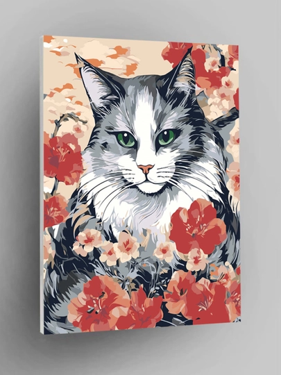 Картина рисование по номерам ARTERY "Котики", раскраска на холсте, 40 * 50 см — ARTERY-FBSKOT1-МОЛОЧ