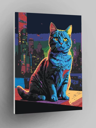 Картина рисование по номерам ARTERY "Котики", раскраска на холсте, 40 * 50 см — ARTERY-FBSKOT1-БЕЛЫЙ