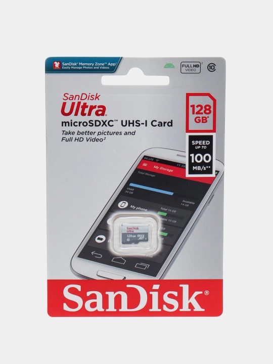 Флешка Sandisk 32 ГБ, 64 ГБ, 128 ГБ, 256 ГБ, адаптер и для телефонов Redmi и Samsung