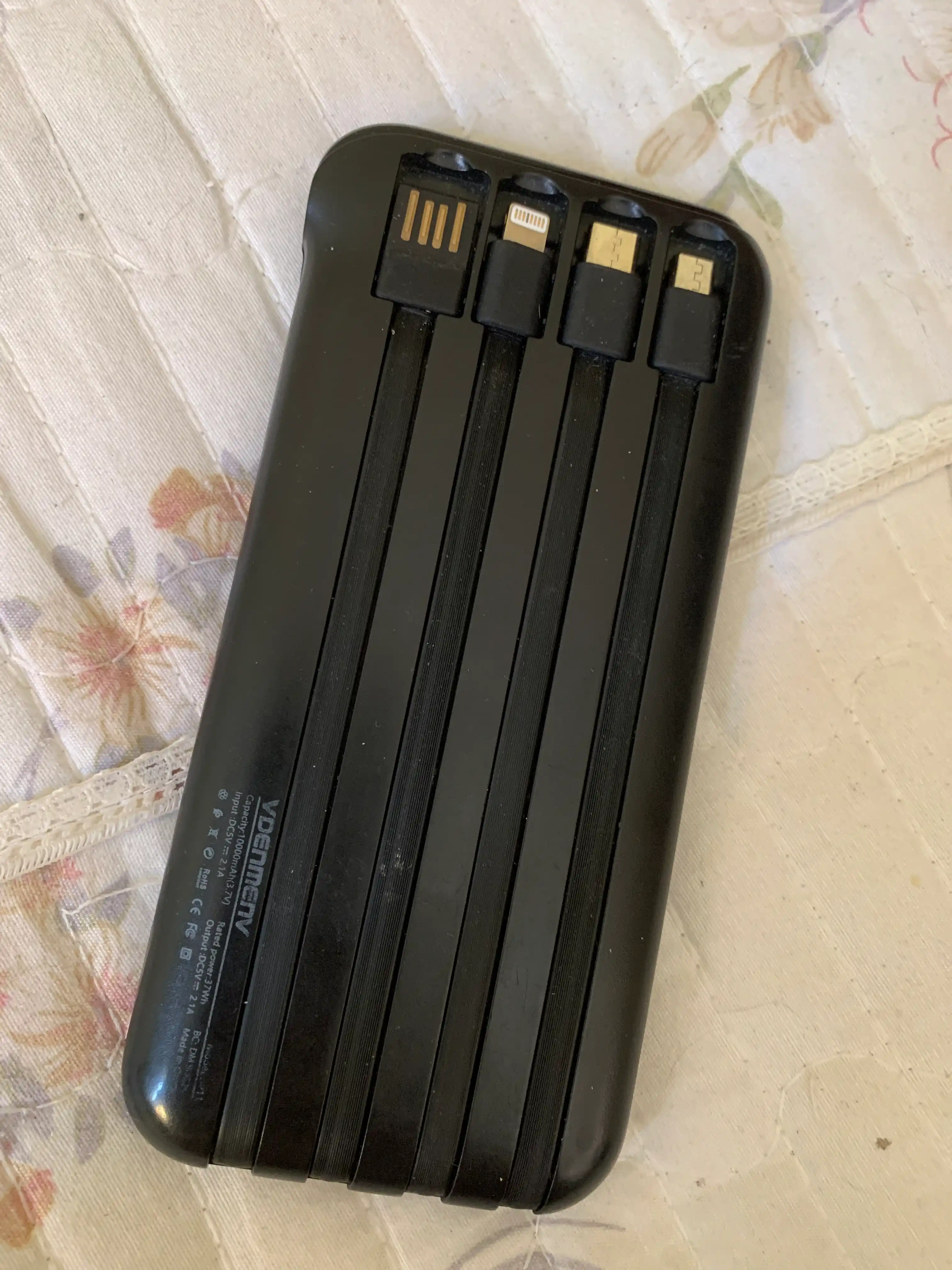 Tashqi akkumulyator Power bank 20000 mA/soat, 10000 mA/soat, tez zaryadlash kabel bilan