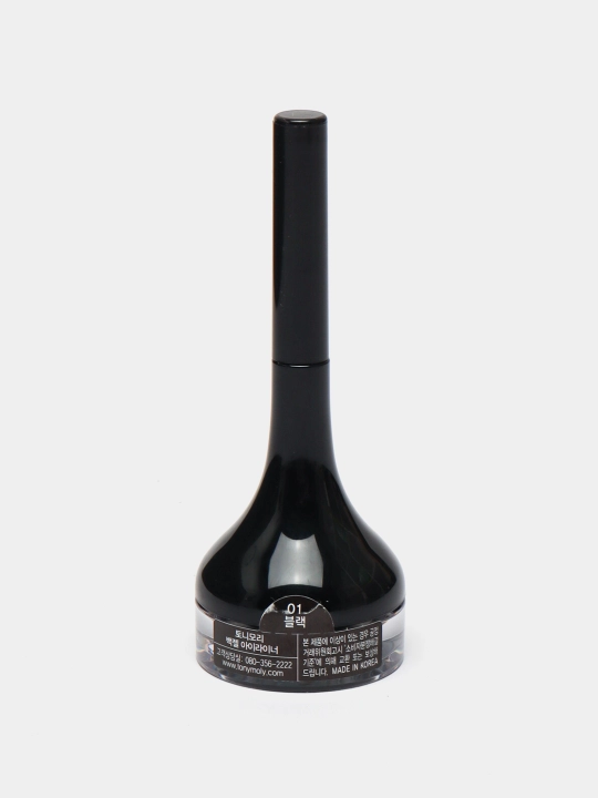 TONYMOLY Back Gel Eyeliner 01 Black, cho‘tkali gel podvodka, uzoq saqlanadi