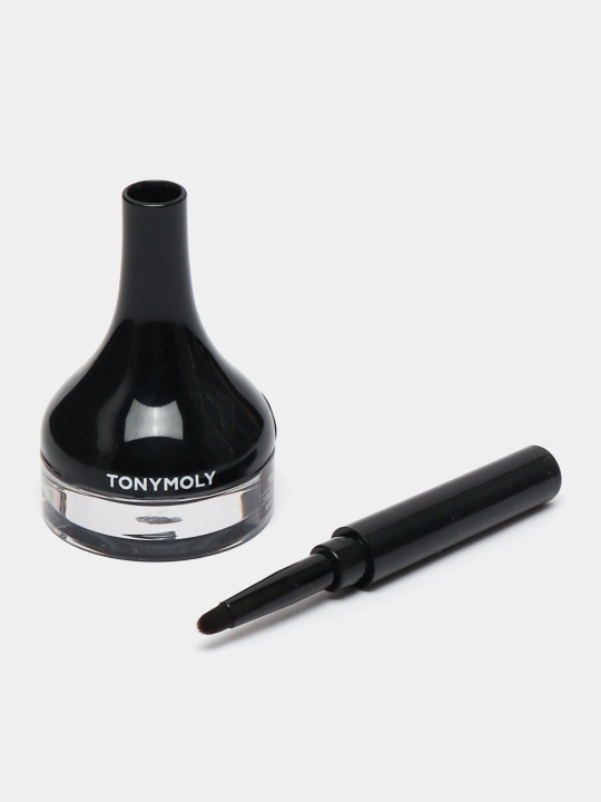 TONYMOLY Back Gel Eyeliner 01 Black, cho‘tkali gel podvodka, uzoq saqlanadi